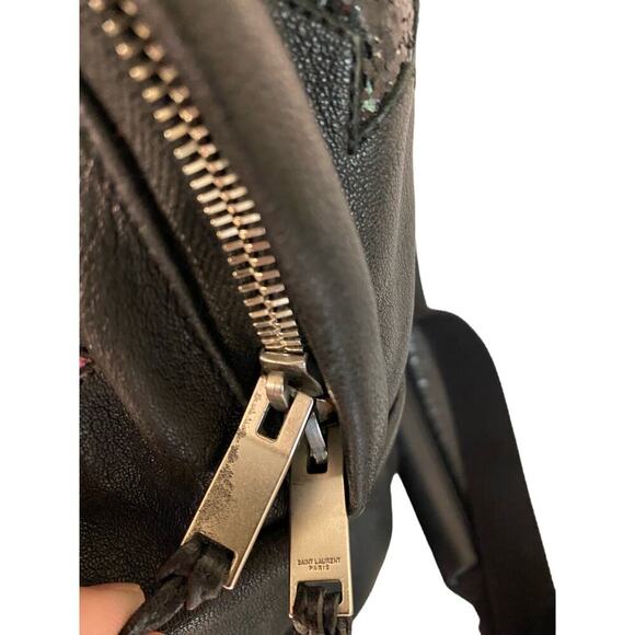 Yves Saint Laurent Star Applique Mini City California Leather Backpack in Black - Picture 14 of 16